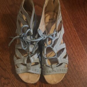 Earth Origins Women's Light Blue Strappy Sandals